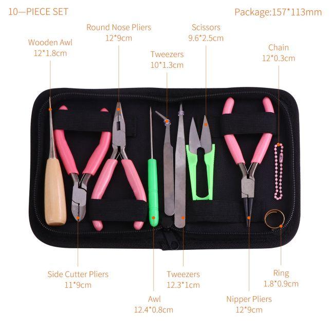 8/9/10PCS/Set Jewelry Making Tools with Plies and Scissor Beading Tool Kit Cutting Pliers for DIY Tools Package Beaders Tweezers