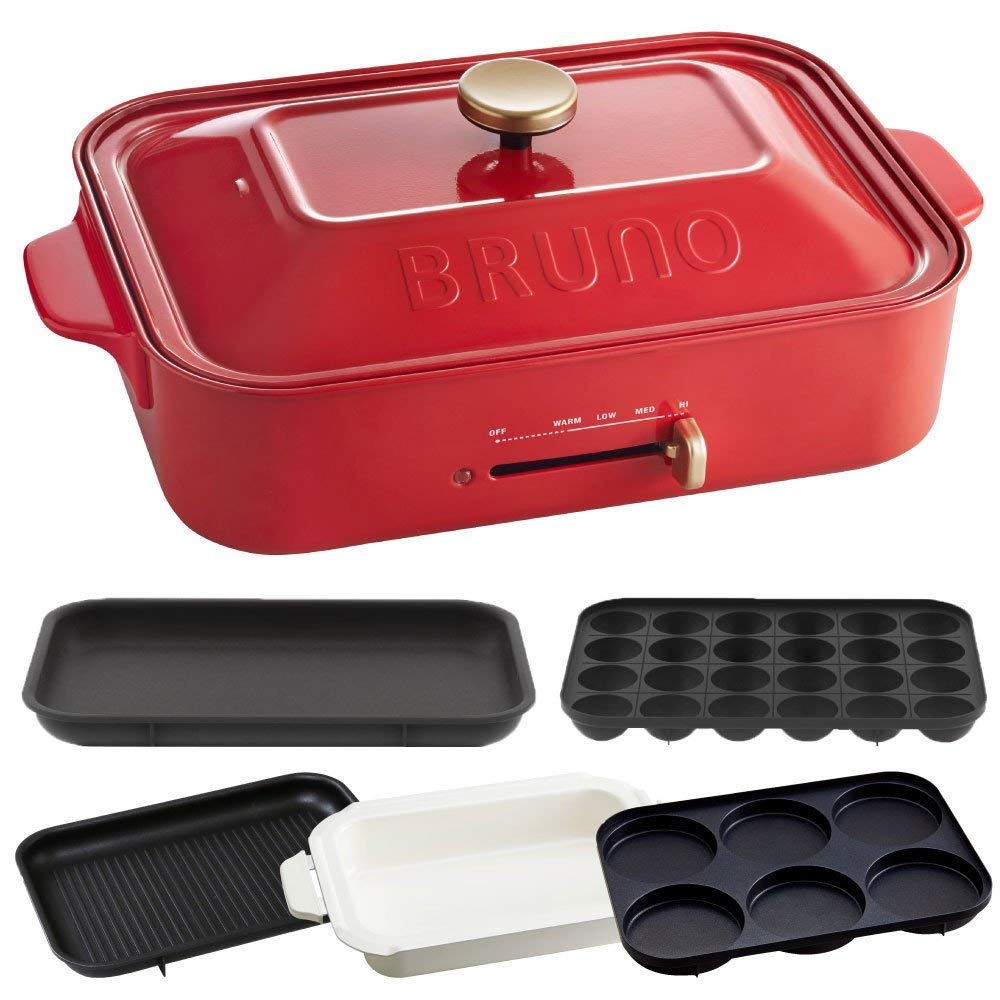 

BRUNO Compact Hot Plate 5 Types Plate [Red / Set]