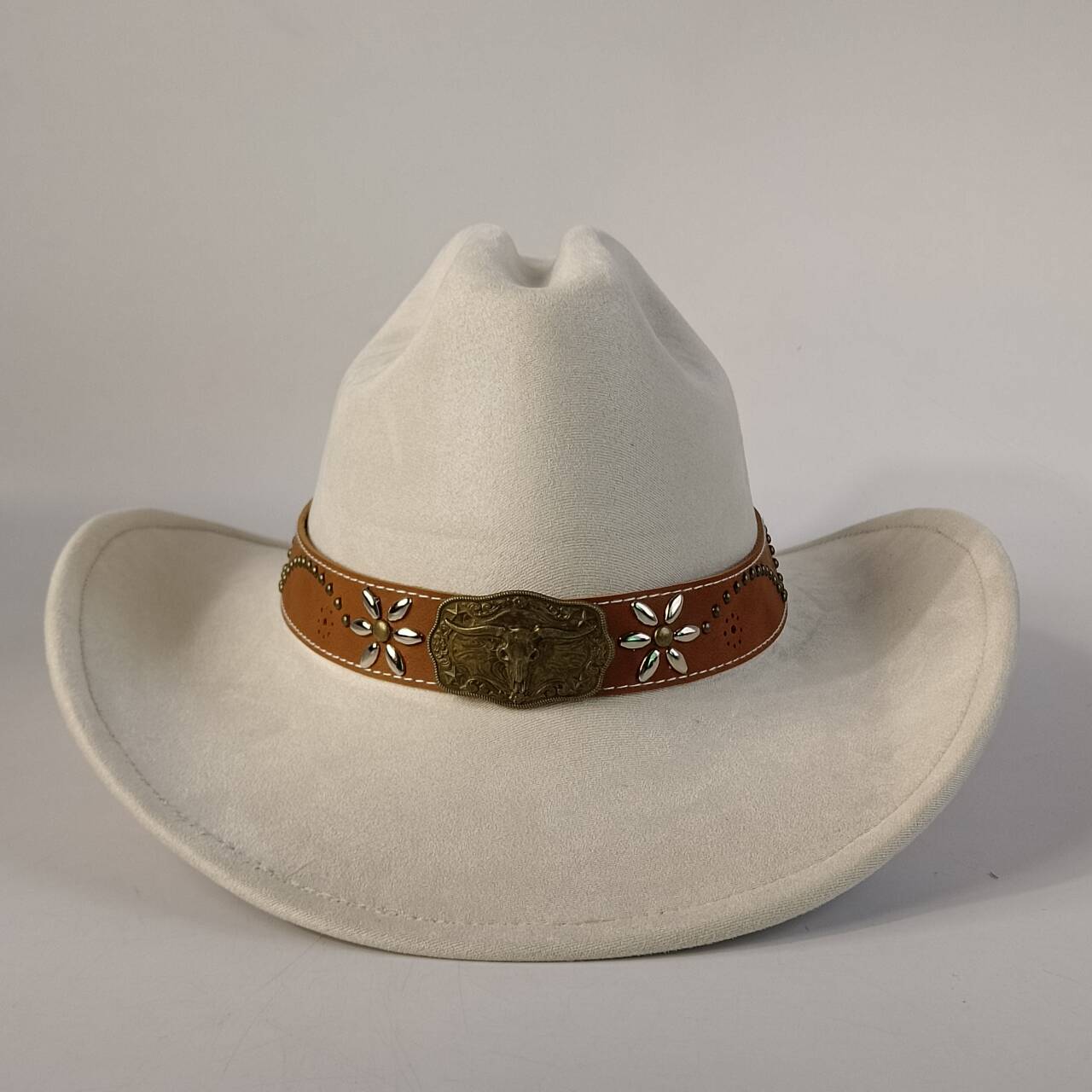 

Premium Suede Cowboy HatChic Women Men Fedora Hat Decorative belt Suede Panama Jazz Cap Perfect For Outdoor Festivals Cowboy Hat M56-58CM