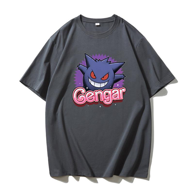 Pok É Mon Genggui Cartoon Anime Tshirt Short Sleeves Loose Summer Cotton Japanese Short Sleeves Men and Women