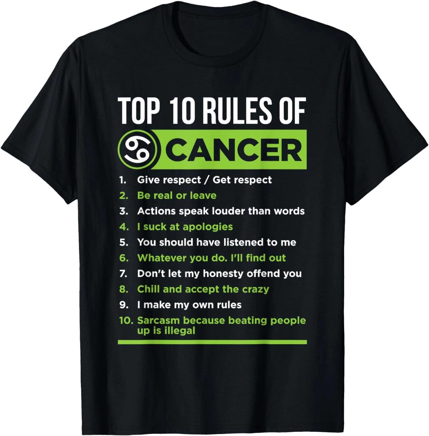 Top 10 Rules Of Cancer Zodiac Facts Traits Horoscope Sign T-Shirt XXL