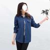 2025 Korean Style Slim Denim Shirt for Women - Spring/Autumn Long Sleeve, Solid Color, Thin, Petite, Casual & Sun-Protective
