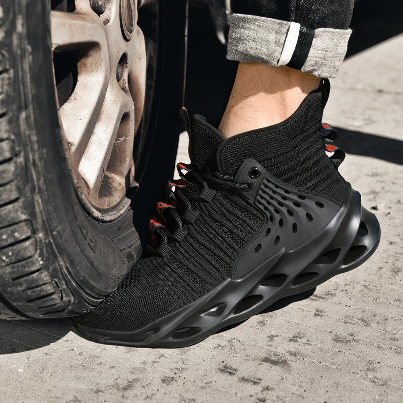 New Unisex Safety Shoes Anti Smashing Men Work Shoes Anti Piercing Outdoor Men'S Boots Lightweight Protection Steel Toe Shoes