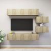 VidaXL TV Stand Set 6 Pcs Sonoma Oak, Particleboard.