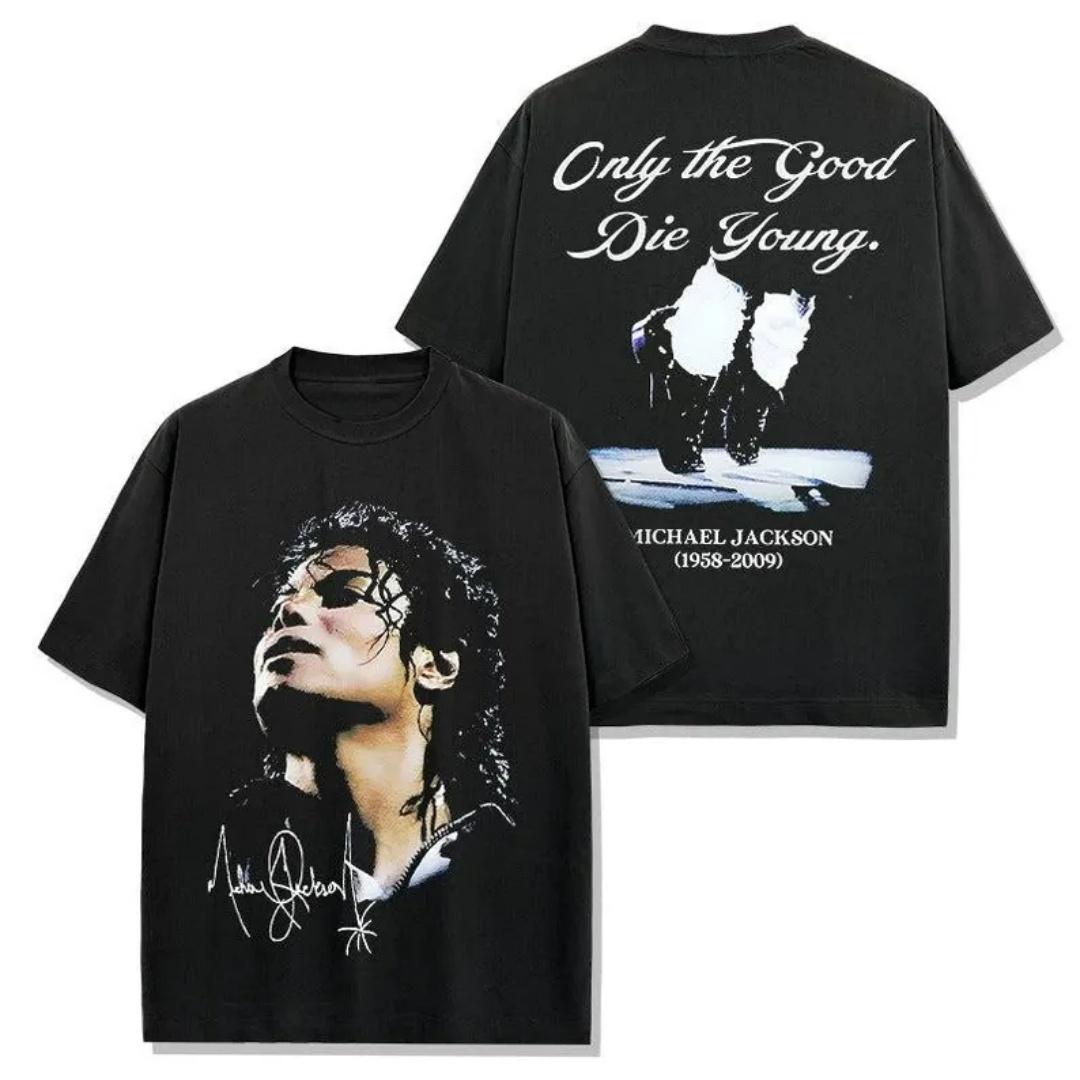 

Michael Jackson Vintage Tribute Tshirt Unisex and Women Summer Cotton Y2K Clothing Casual Fashion Round Neck Short Sleeved Tee 4XL