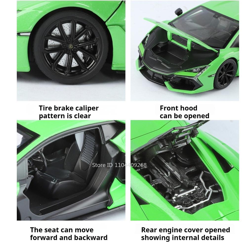 1:18 Size Revuelto SVJ63 Car Model Toy Doors Opened Shock Absorption Models Metal Diecast Sports Cars Toys Gifts for Kids