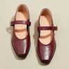 Fashion Mary Jane Women's Shoes Spring Autumn French Casual Shoe Womens Retro Single Buckle with Shallow Mouth Round Toe Low Order Shoes