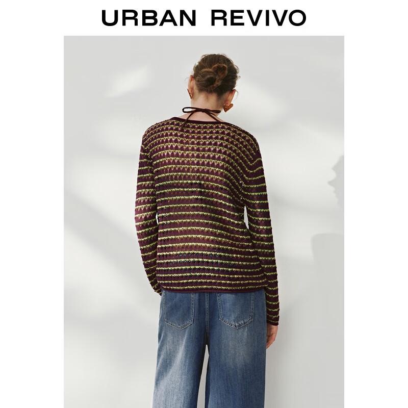 UR Women's Textured Color Block Long Sleeve Knit Sweater