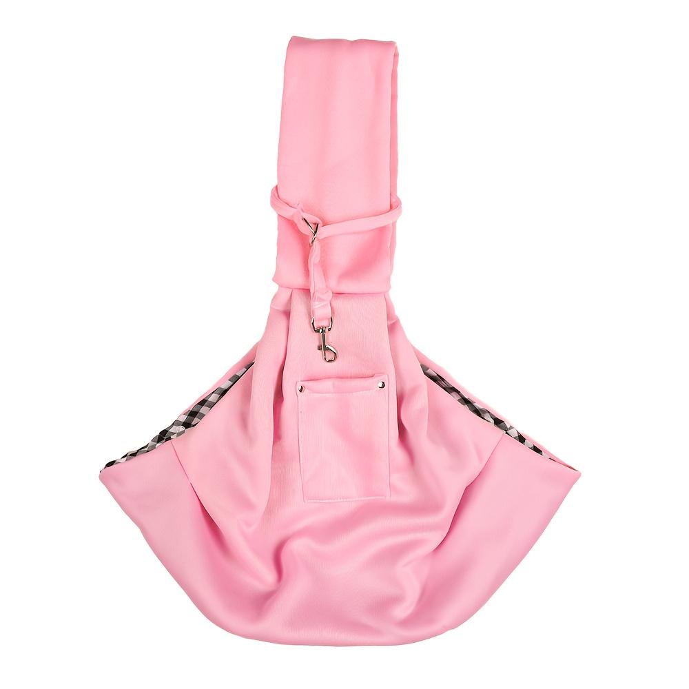 Reversible Pet Carrier Bag for Small Dogs & Cats, Breathable Soft Polyester with Wide Shoulder Strap and Pocket, Snap Closure