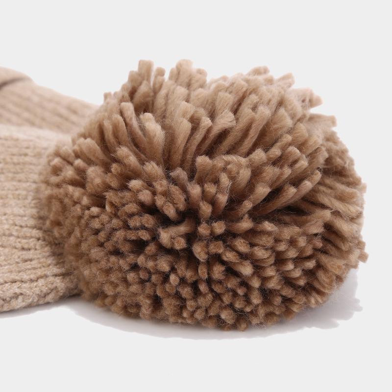 Winter Bow Decoration Hat Scarf Gloves Three Piece Set Sweet and Fashionable Anti Cold Warm Hat Set