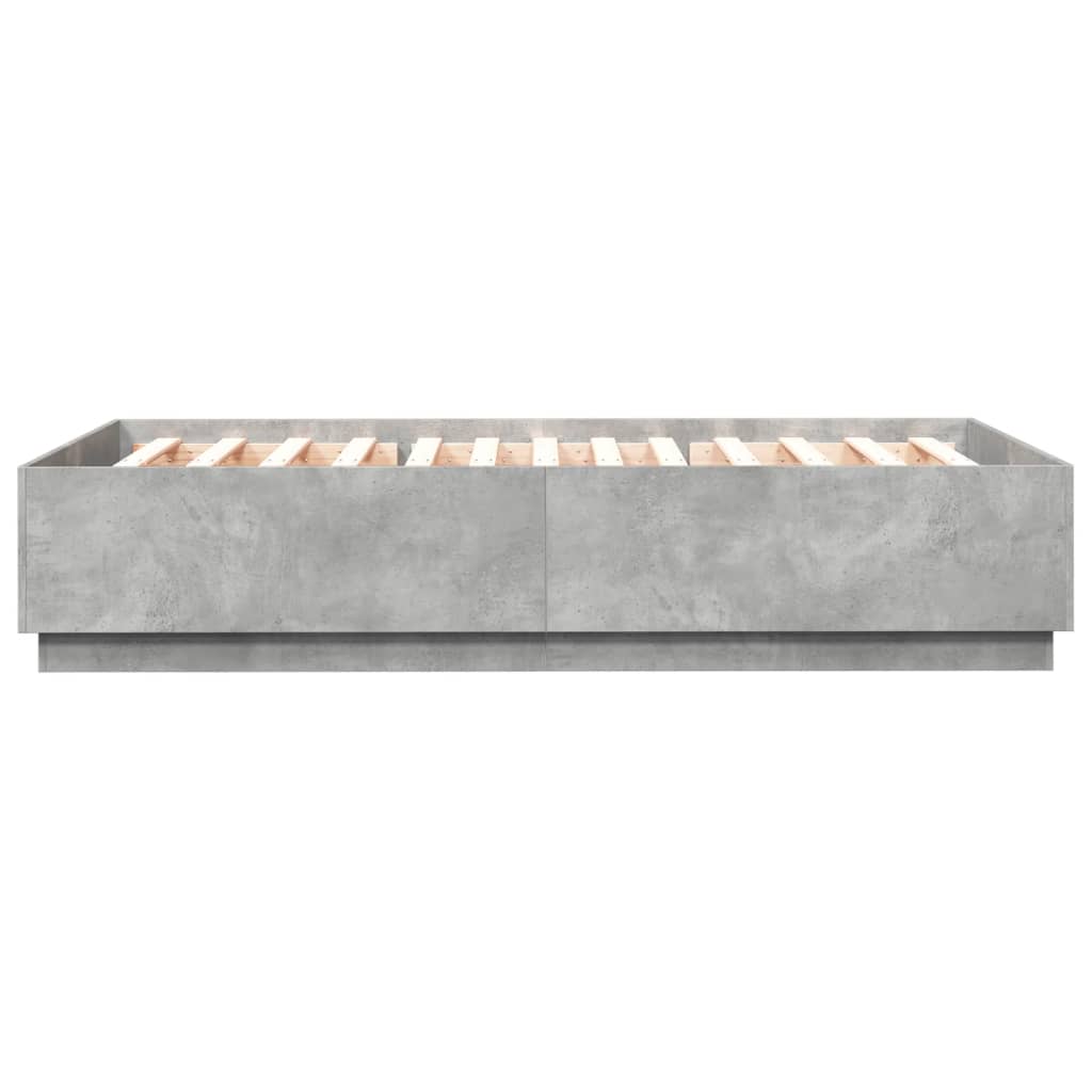Bed Frame Concrete Grey 120x200 cm Engineered Wood