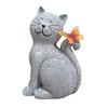 Cat Statue Solar Light Waterproof Garden Kitten Sculpture Lighted Kitten Statue Outdoor Landscape Lighting for Patio Yard Decoration