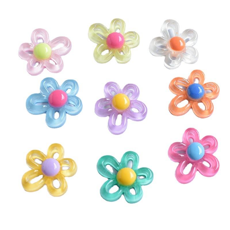 Handicrafts Sewn Products Flower Hollow Resin Jewelry Colorful DIY Crafts Jewelry Accessories