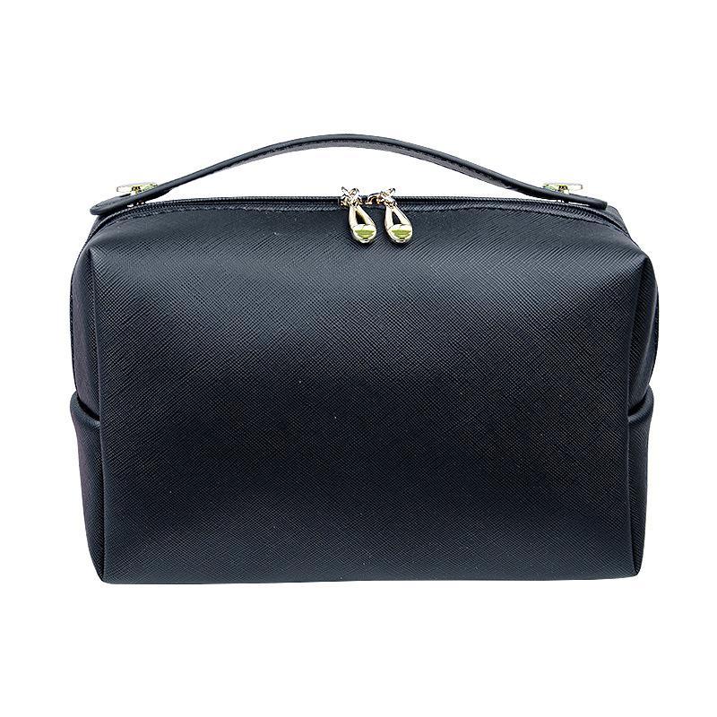 Cosmetic Bag Women Popular Product Pu Hand-Held Portable Square Waterproof Zipper Cute Travel Makeup Skincare Bag