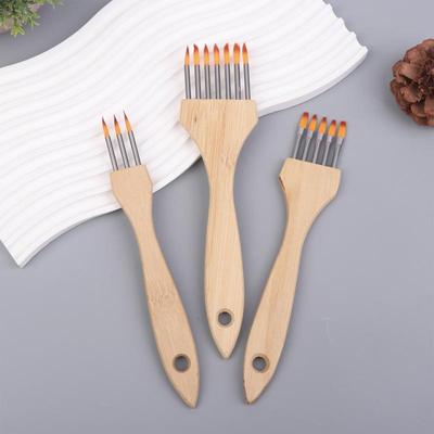 New New 1/3/6Pcs Multi-toothed Brush Comb Watercolor Acrylic Brushes Set Nylon Blend Wool Art Supplies