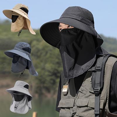 Summer Sun Hat Breathable Anti-UV Cycling Fishing Neck Flap Fisherman Hat Unisex Outdoor Large Brim Hunting Hiking Bucket Hat