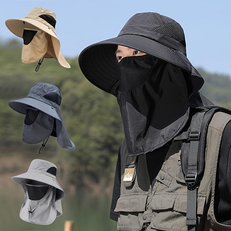 Summer Sun Hat Breathable Anti-UV Cycling Fishing Neck Flap Fisherman Hat Unisex Outdoor Large Brim Hunting Hiking Bucket Hat