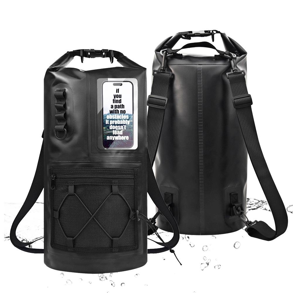 Multifunctional Pvc Waterproof Bucket Bag, Mesh Bag, Strap, Mountaineering Waterproof Backpack, Traceability, Camping Waterproof Bag