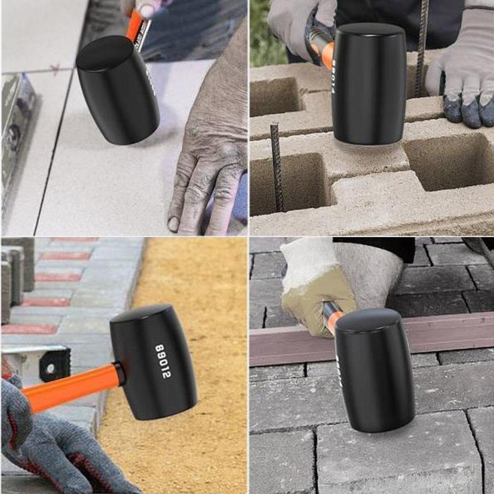 Heavy Duty Rubber Hammer and Fiberglass Hammer Are Suitable for Professional Tile Installation Anti Slip Handle DIY Manual Tool