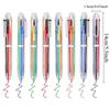 1-10 Pezzi Penne a Sfera Multicolore 0,5 mm 6 in 1, Penne a Sfera Retrattili 6 Colori per Ufficio Forniture Scolastiche Regalo per Studenti