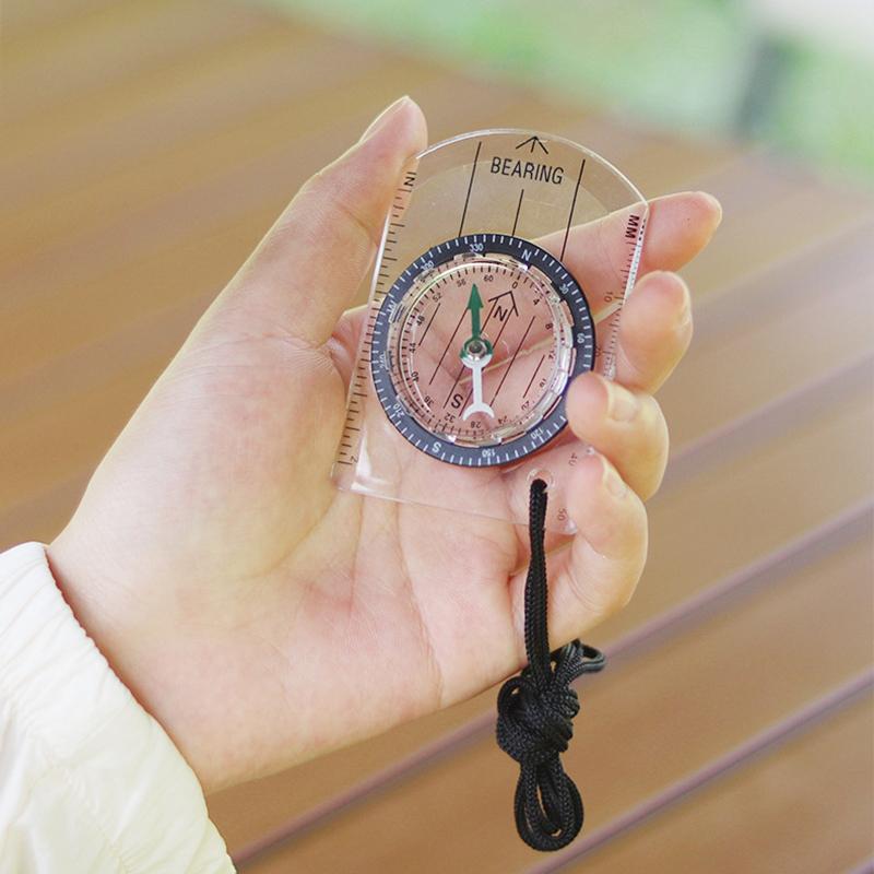 Outdoor Camping Wandern Transparentes Acryl Kompass Kompass Proportionaler Fußabdruck Reise Militärischer Kompass Werkzeuge Reise-Kits