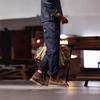 Tooling multi-bag straight jeans men's autumn and winter American trendy brand retro loose wide-leg casual long pants