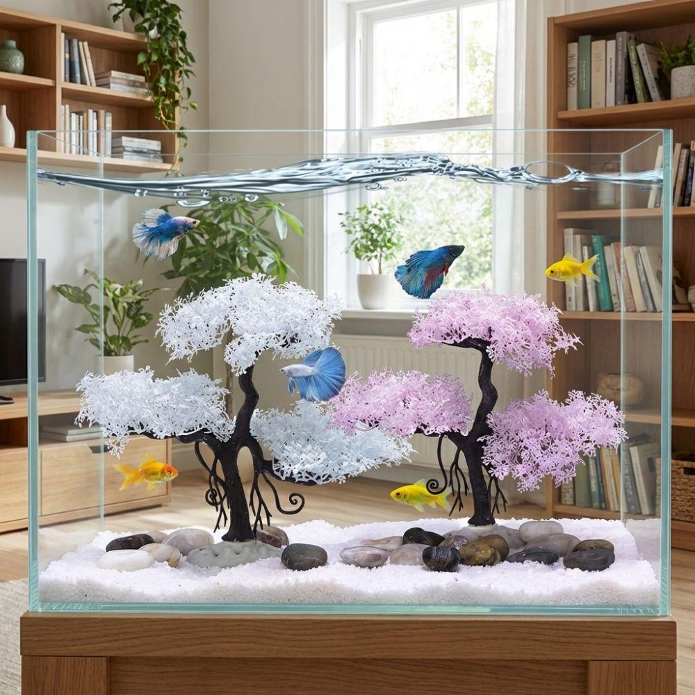 Realistic Cherry Blossom Tree Plastic Landscape Tree Beautiful Artificial Plant  Home Ornaments