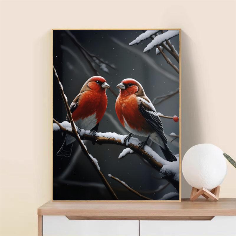 5d DIY Diamond Painting Cross Stitch Animal Snow Bird Diamond Embroidery Mosaic Full Round Drill Home Decor Arts
