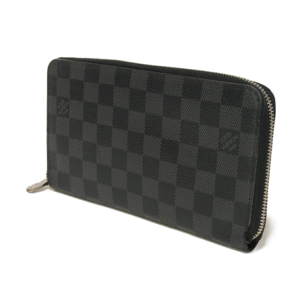 Used 12564 Zippy Organizer NM N60111 7940 Logo Black Gray Zip Around Damier Graphite Noir Men's from Japan AUTHENTIC