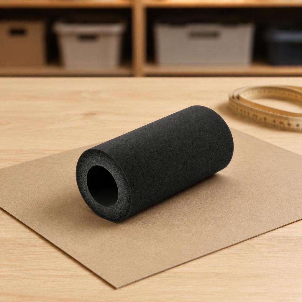 2 Black Padded Rubber Covers, Padding for Fitness Equipment