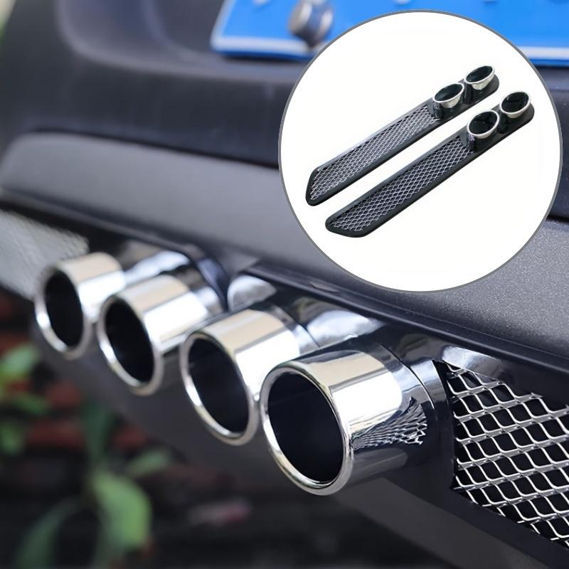 1 Pair Black Plastic Stickers Car Exhaust Muffler Tip Pipe Decoration Automobile Truck Vehicle Exterior Decor Accessories