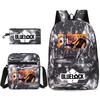 Large Capacity Schoolbag with Shoulder Strap; Student Three-piece Pencil Case Set