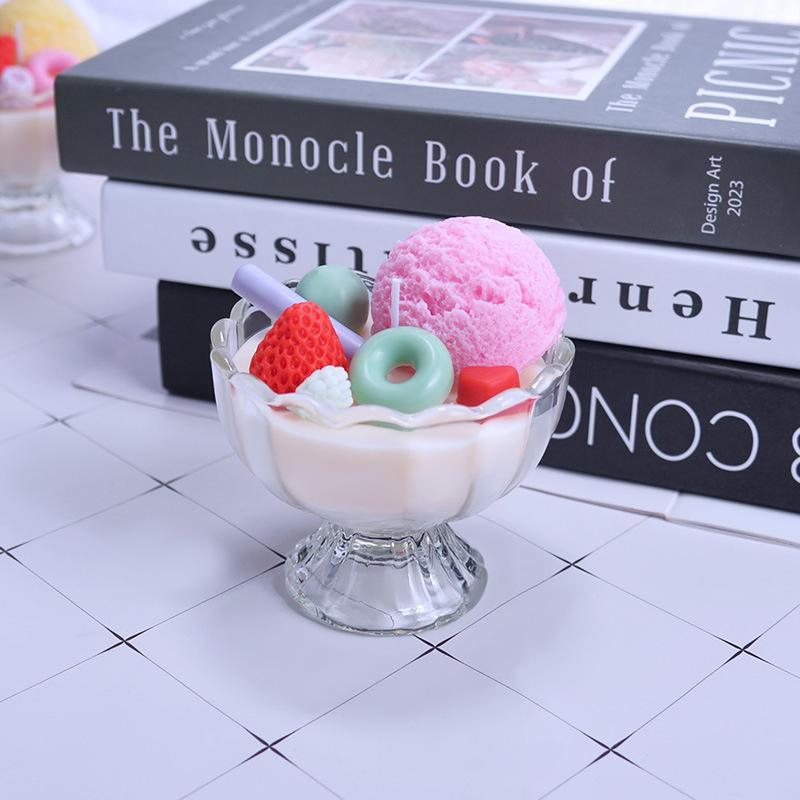 

Свеча из соевого воска ручной работы с ароматом мороженого-санде, декоративные элементы, украшения для ароматизации помещений, креативные рождественские сувениры