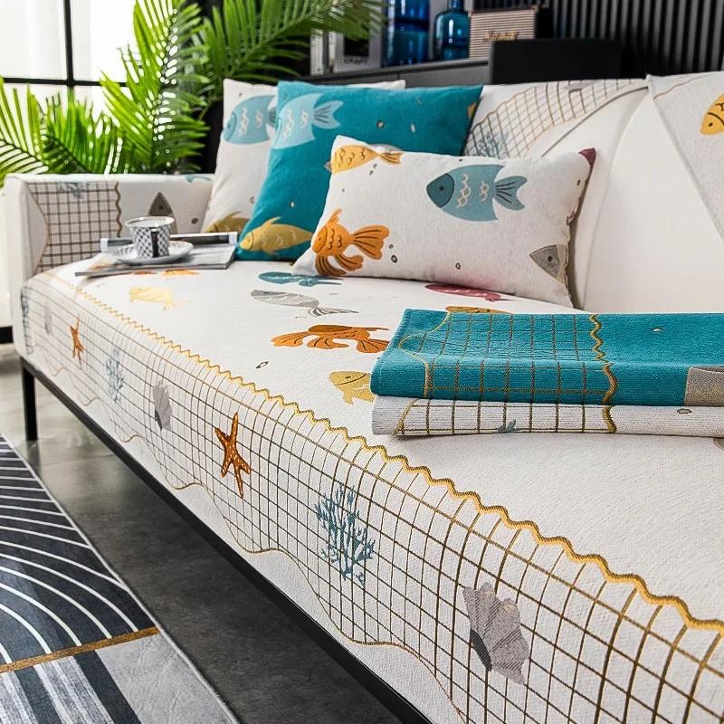 Чехол для дивана из синели с рисунком — фото 4