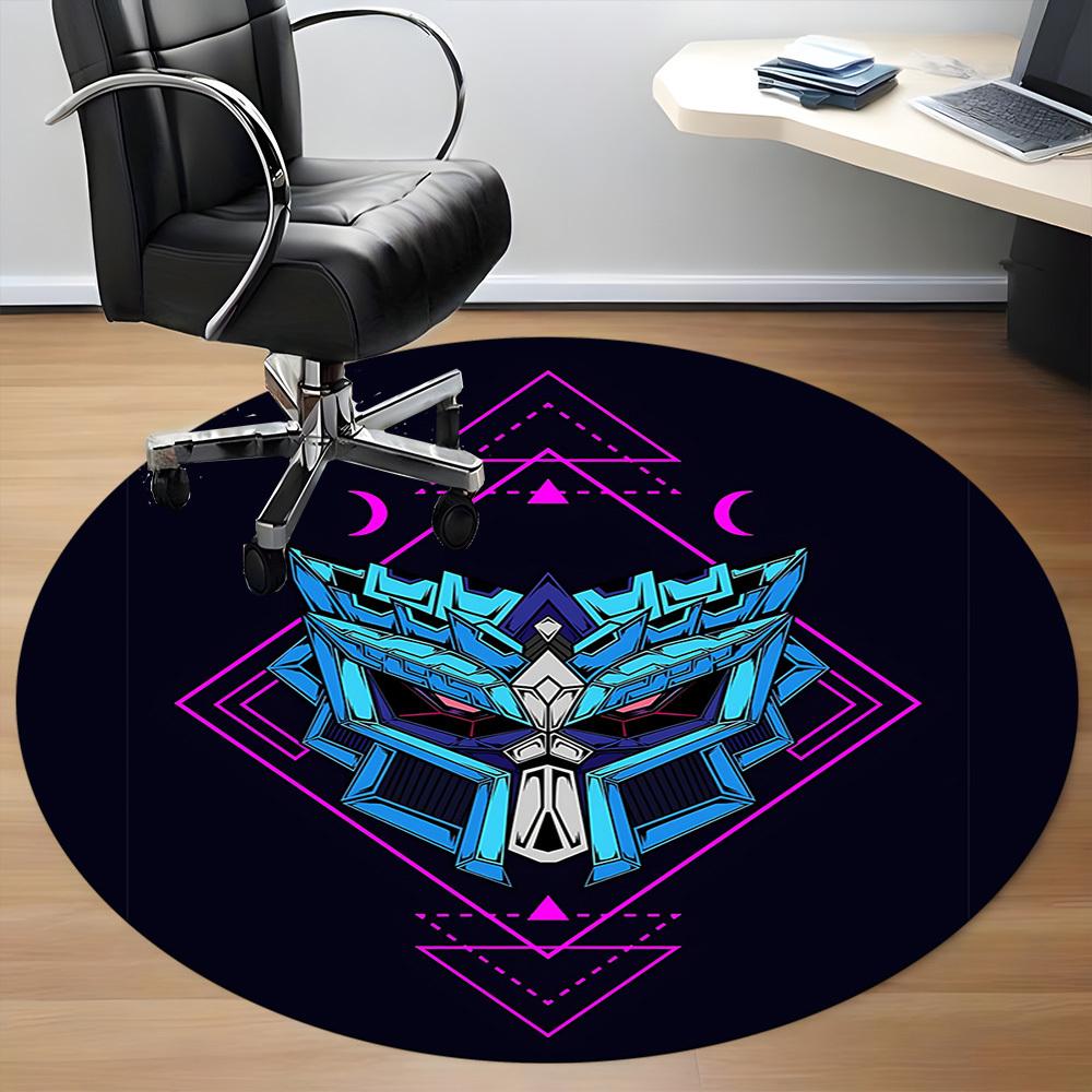 1pc Gundam Series Office Round Area Rug, Indoor Mat Suitable For Office, Under Office Chairs Bedroom Living Room Home Decor, Room Deco