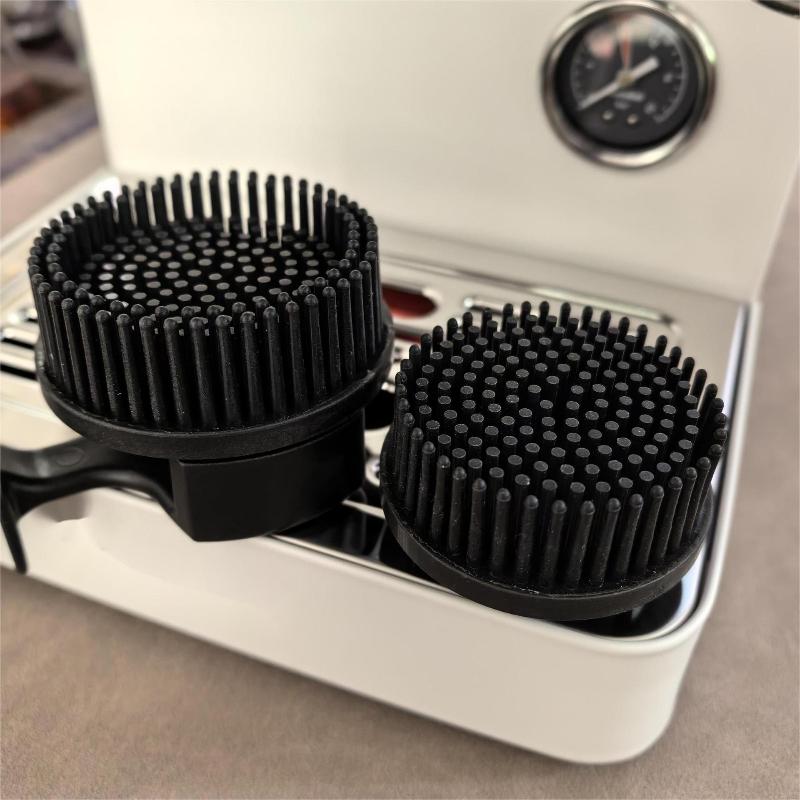 Long Handle Coffee Machine Cleaning Brush Silicone Arc Brew Head Brush Durable Kitchen Cleaning Tool