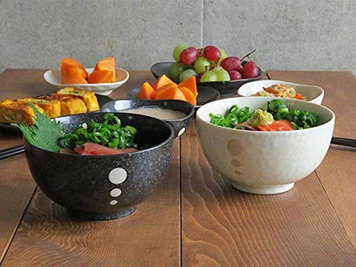 Tableware East Japanese Tableware Polka Dots Okonomi Donburi (Small) Bowl Bowl Small Bowl Mini Bowl Bowl