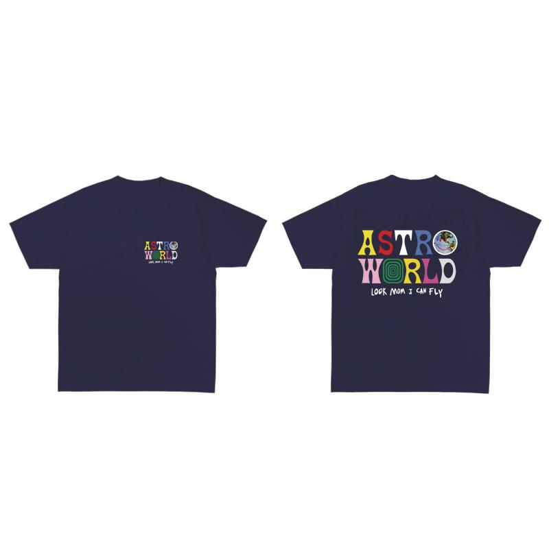2023 Hip Hop T Shirt Unisex Women Hip Hop  ASTROWORLD Harajuku Cactus Jack T-Shirts LOOK MOM I CAN FLY Letter Print Tees Tops