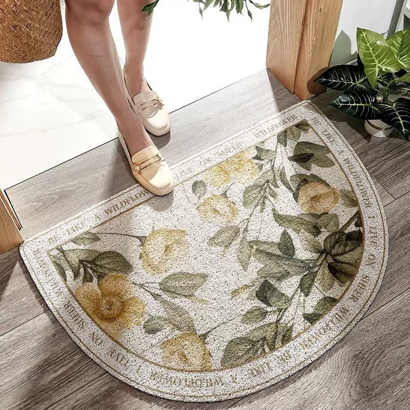 

Полукруглые коврики Nordic для входа в дом, устойчивые к пятнам проволочные кольца, простые бытовые противоскользящие коврики из ПВХ для удаления песка и пыли 45*75cm