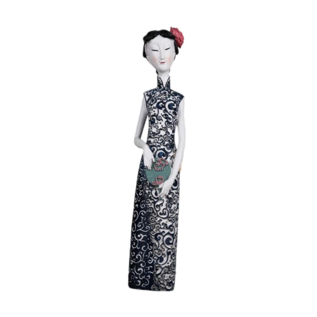 Chinese Qipao Woman Statue for Bedroom Or Cabinet Decoration