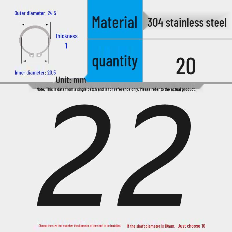 304 Stainless Steel Snap Ring for 3-200 Bearing