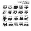 Ingemark 20 Pcs/Set Gothic Black Spider Butterfly Snake Shape Open Rings Women Trend Creative Star Heart Rings Halloween Jewelry