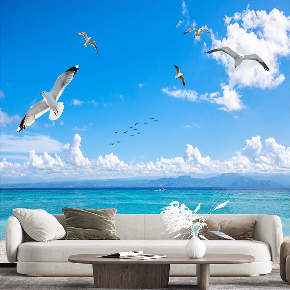 Beach Wallpapers Island Murals Ocean Sky 3d Wall Murals Living Room Bedroom Tv Background Mural Home Decor