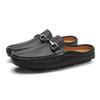Men Leather Fashion Half Slipper New Arrival All-match Muller Shoes Summer Men Loafers Flats Slippers for Outdoor Men's Shoes