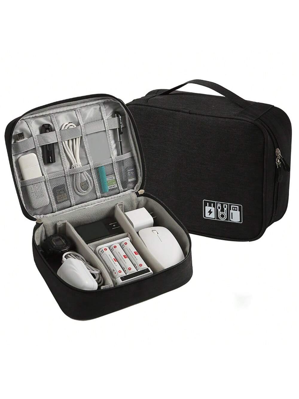 

Travel Electronic Digital Storage Bag, Multifunctional High-capacity Earphones, Data Cable Protective Case, Dust Bag-ll чёрный
