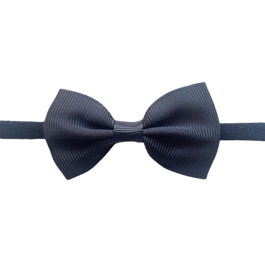Solid Color Bow Hairpin & Ribbed Headband Set for Girls