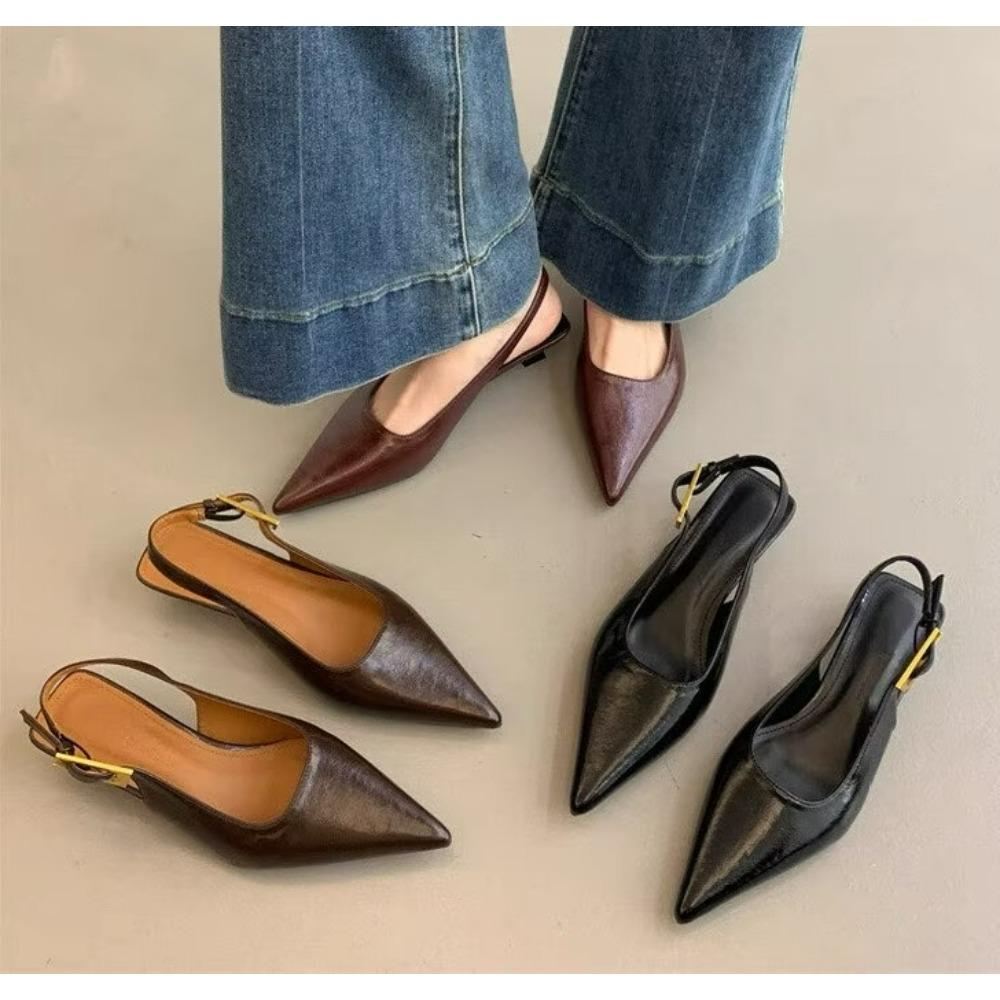 Fashion Shoes Cswo01 Women's Summer Pointed Toe Sandals Fashion Singbacks Mules Shoes Elegant Low Heel Stripper Party Sandalias Cm