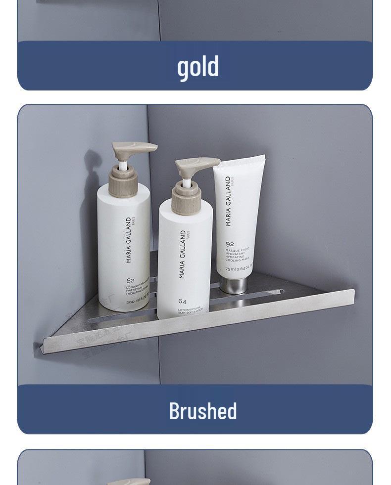 304 Stainless Steel Wall-Mounted Bathroom Corner Shelf for Shower & Shampoo Storage
