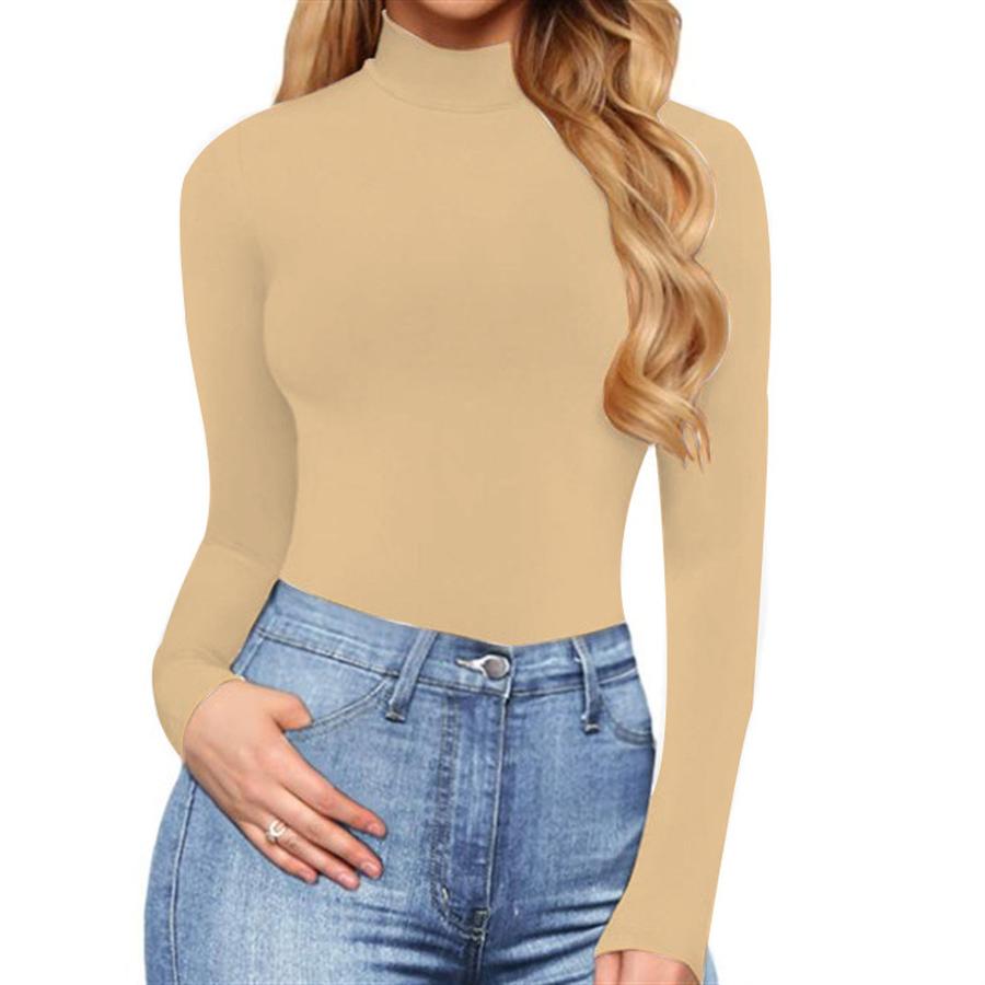 Women's Casual Bodysuit Long Sleeve Bodycon Catsuit Leopard Print
