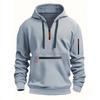 Men's Waterproof Hooded Jacket with Zipper Pocket - Everyday Sportswear for Autumn and Winter